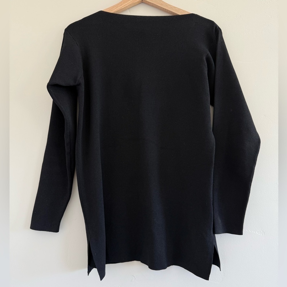 Eileen Fisher Classic Black Turtleneck Sweater blouse women size S